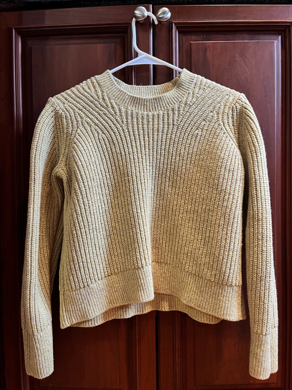 Banana Republic Factory Yellow/Tan Chunky Crewneck Sweater